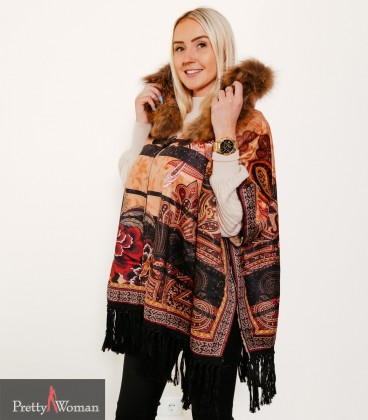 9169 Poncho naturaalse karvaga