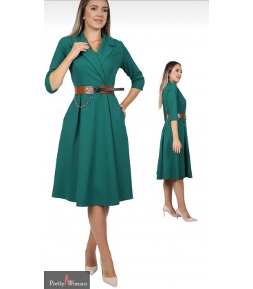 6185 Kleit vööga-roheline