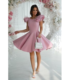 7249 Pidulik kleit, puhvvarrukaga-roosa