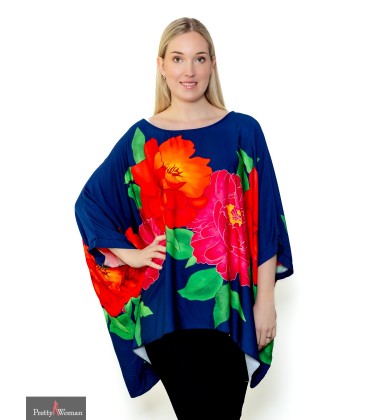 1083 Suurte lilledega topp-sinine