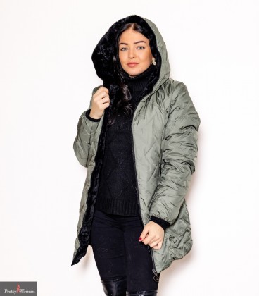 9227Kahtepidi kantav jope/kasukas-roheline/must