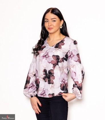 1188Lilleline topp- kreem, roosa/pruun